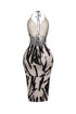 Austin Print Cowl Neck Halter Midi Dress